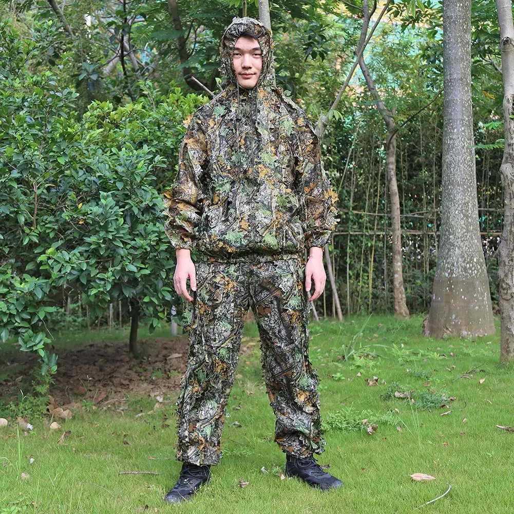 Костюмы Ghillie с 3D листьями одежда для охоты Bionic Yowie sniper birdwatch страйкбол камуфляжная