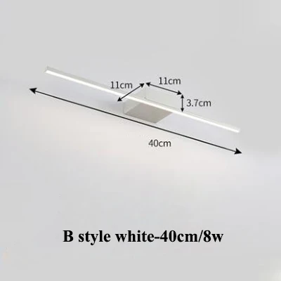 B style white 40 Современный минимализм металлический светодиодный настенный светильник белый/черный светодиодный настенный светильник для ванной комнаты светодиодный зеркальный светильник для спальни светодиодный бра - Цвет абажура: B style white 40