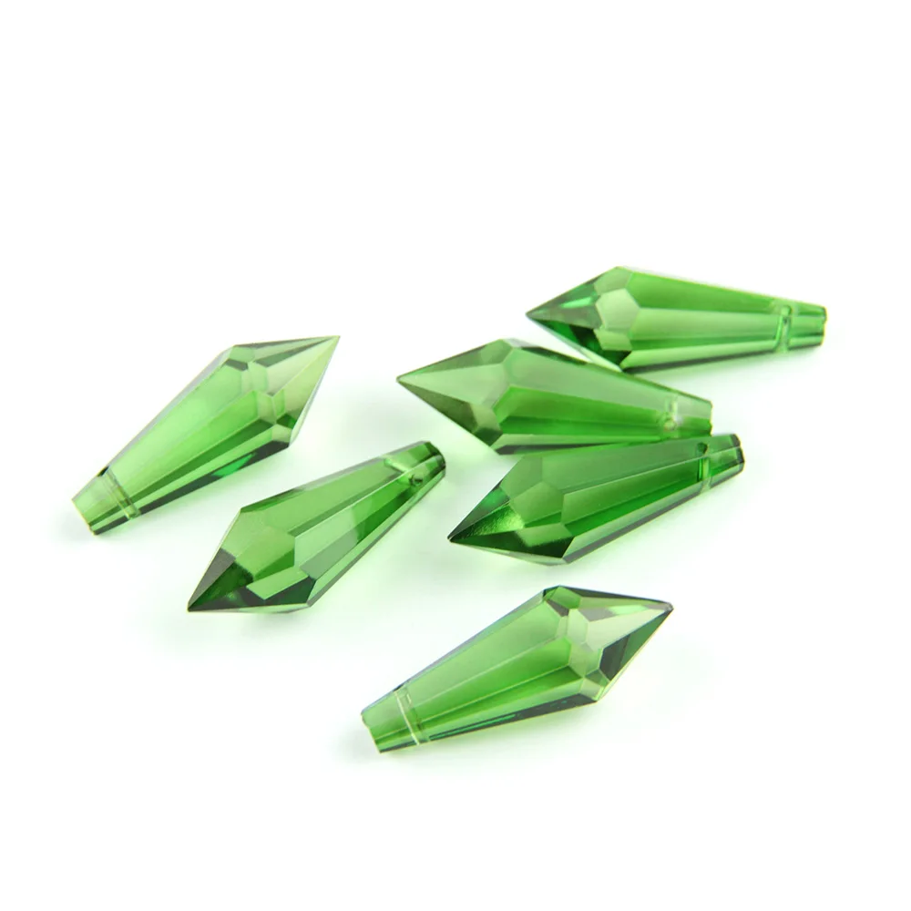 dark green 38 мм все цвета Кристалл сосулька U капля КРИСТАЛЛ призма для подвешивания освещение кулон DIY цепь кулон - Цвет: dark green