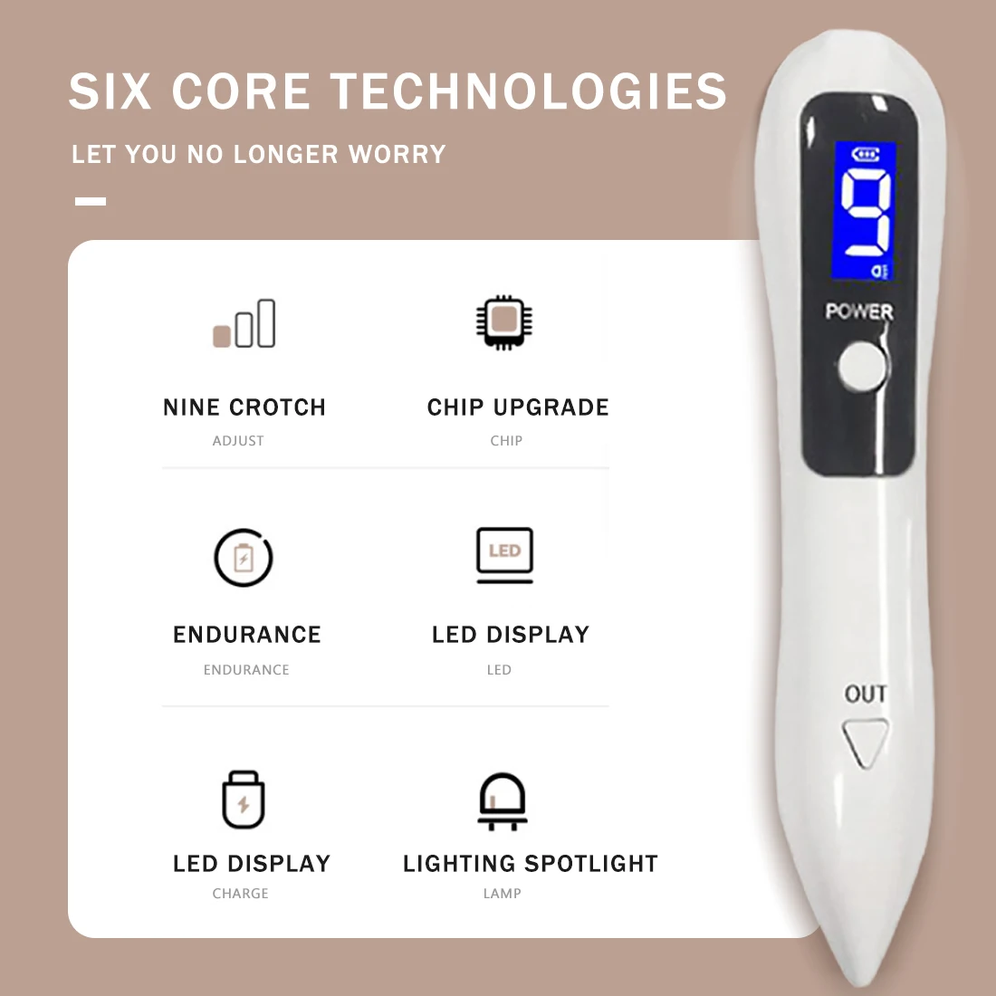 Remoção de Toupeira Removedor de Manchas Máquina de Remoção de Tatuagem Cuidados com a Beleza Nível Laser Caneta Rosto Pele Escuro Plasma Led Iluminação 9 Lcd 6 High Quality Beleza e saúde