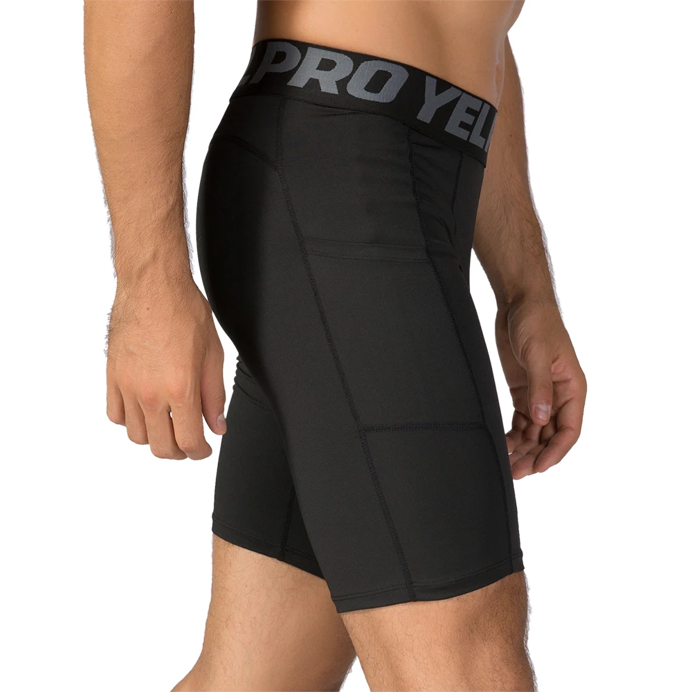 3 упаковки, Мужские Спортивные Компрессионные шорты для бега, нижнее белье для тренировок с карманом для велоспорта, тренировочный бейсбол баскетбол