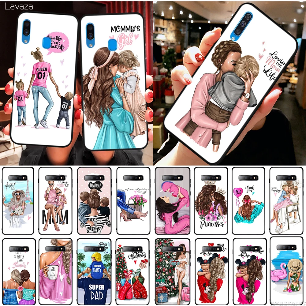 Чехол для телефона Lavaza super baby mom из ТПУ Samsung Galaxy A2 A3 A5 A6 Plus A7 A8 A9 2018 A20e мягкий