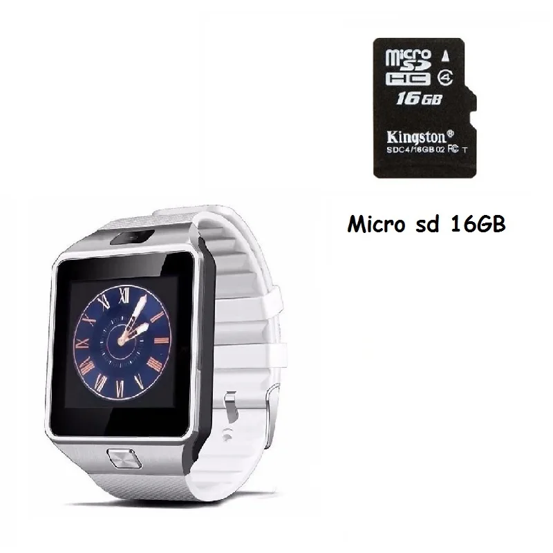 Горячая Распродажа DZ09 Смарт часы Android телефонный звонок 2G GSM sim-карта камера Bluetooth Smartwatch для andoid и ios - Цвет: White with TF 16GB