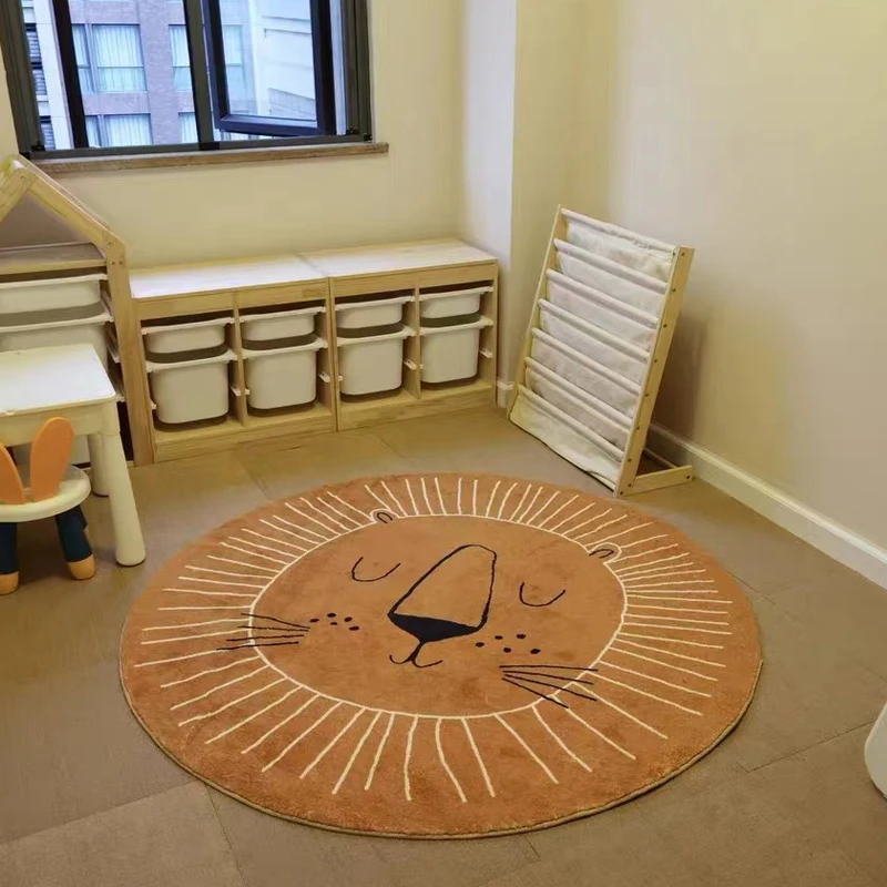 INS Nordic New Cartoons Mat for Children Baby Play Mat Round Carpet Lion Playmat Newborn Photography Props Living Room Carpet 2 INS Nordic New Cartoons Mat for Children Baby Play Mat Round Carpet Lion Playmat Newborn Photography Props Living Room Carpet 2