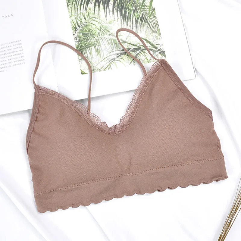 Модный однотонный бесшовный сексуальный кружевной бюстгальтер с оборками