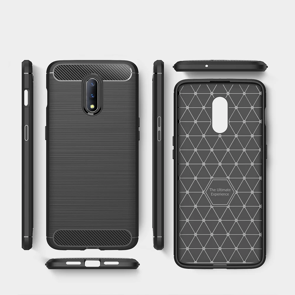 buy Ultra thin Business Shockproof Mobile Phone Case For Oneplus 7 7 Plus 6 6T 5 5T 3 3T Carbon Fiber Soft TPU Drawing Case