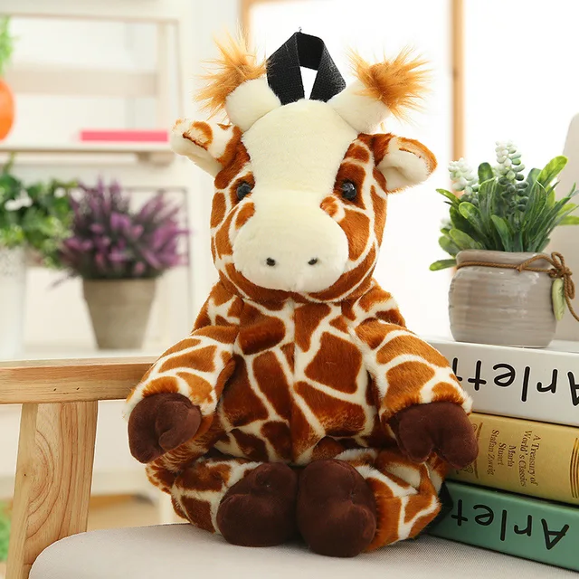 Plush Animals Backpacks Kids Stuff Backpack Leopard Tiger Panda Polar Bear Giraffe school bag 4