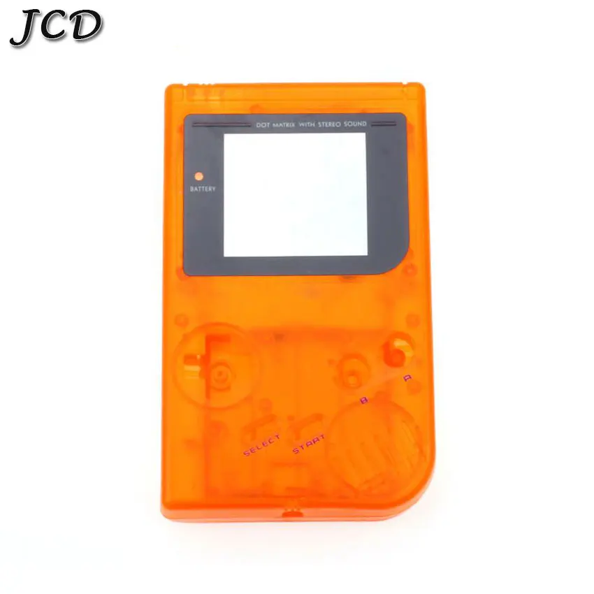 clear orange JCD для GameBoy Классическая игра Сменный Чехол пластиковый корпус крышка с кнопкой Набор для nintendo GB корпус Чехол консоль - Цвет: clear orange