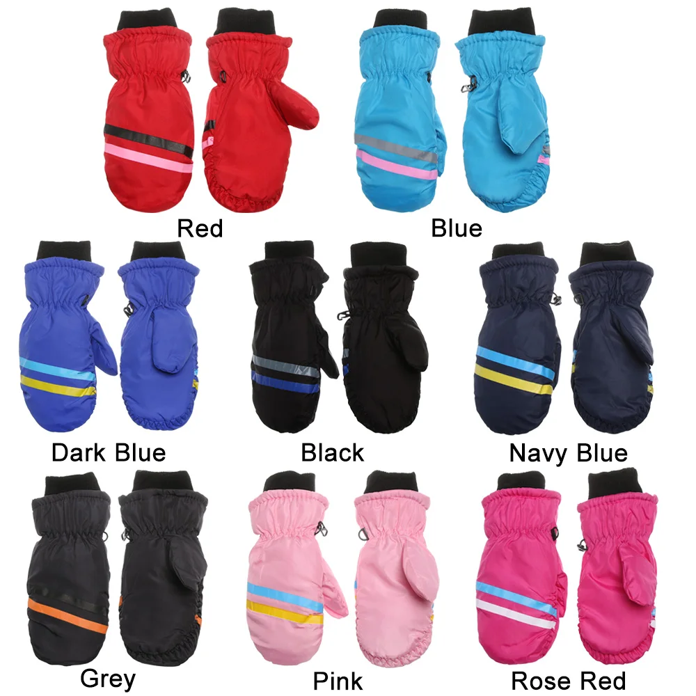 1 пара, зимние детские теплые перчатки для мальчиков и девочек, ветрозащитные водонепроницаемые утепленные варежки, лыжные теплые зимние удобные уличные варежки