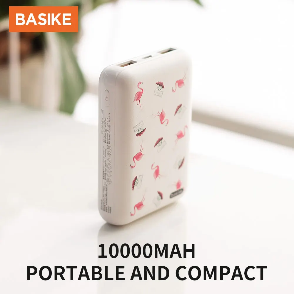 portable charger BASIKE Mini Power Bank 10000mAh Portable External Battery Fast Charge Bateria Power Bank Spare Battery Poverbank for Smartphone 12v power bank
