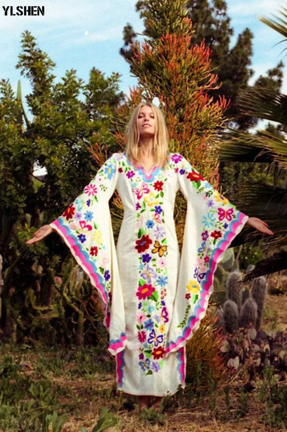 White African Dresses for Women 2019 Fashion Robe Boubou Africain Long Dress Butterfly Print Basin Riche Dashiki African Clothes 02