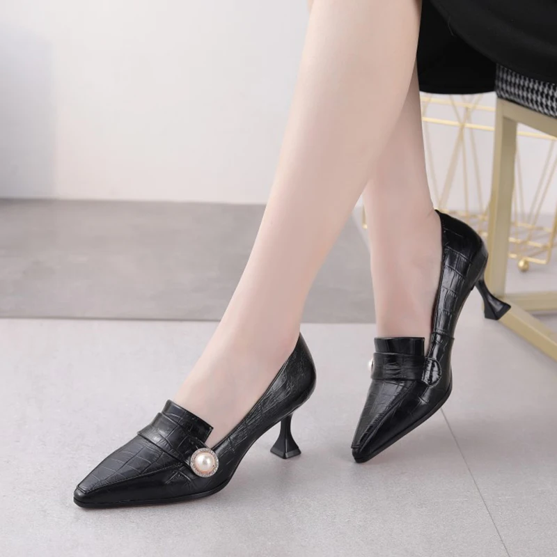 KOLNOO Hot Sale Handmade New 2021 Style Womens High Heel Pumps Pointed-Toe Slip-On Daily Wear Office Party Fashion Court Shoes