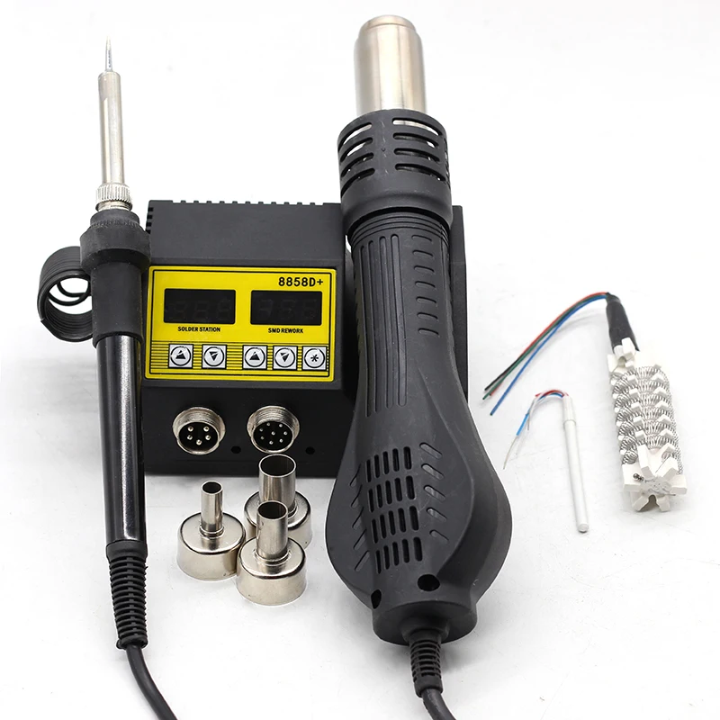 Yarboly 8858D двойная цифровая паяльная станция 2 в 1 SMD горячего воздуха устройство для