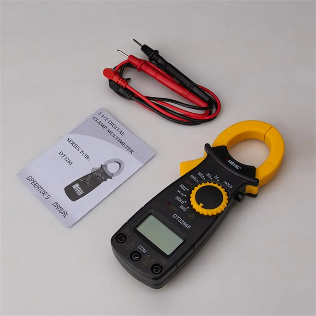 

NCV Digital Clamp Meter Multimeter Amperemeter AC/DC Voltage Resistor Diode Tester Data Hold with Buzzer ANENG DT3266F/L