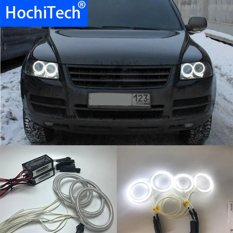 

HochiTech For Volkswagen VW Touareg 2003-2006 Ultra Bright Day Light DRL CCFL Angel Eyes Demon Eyes Kit Warm White Halo Ring