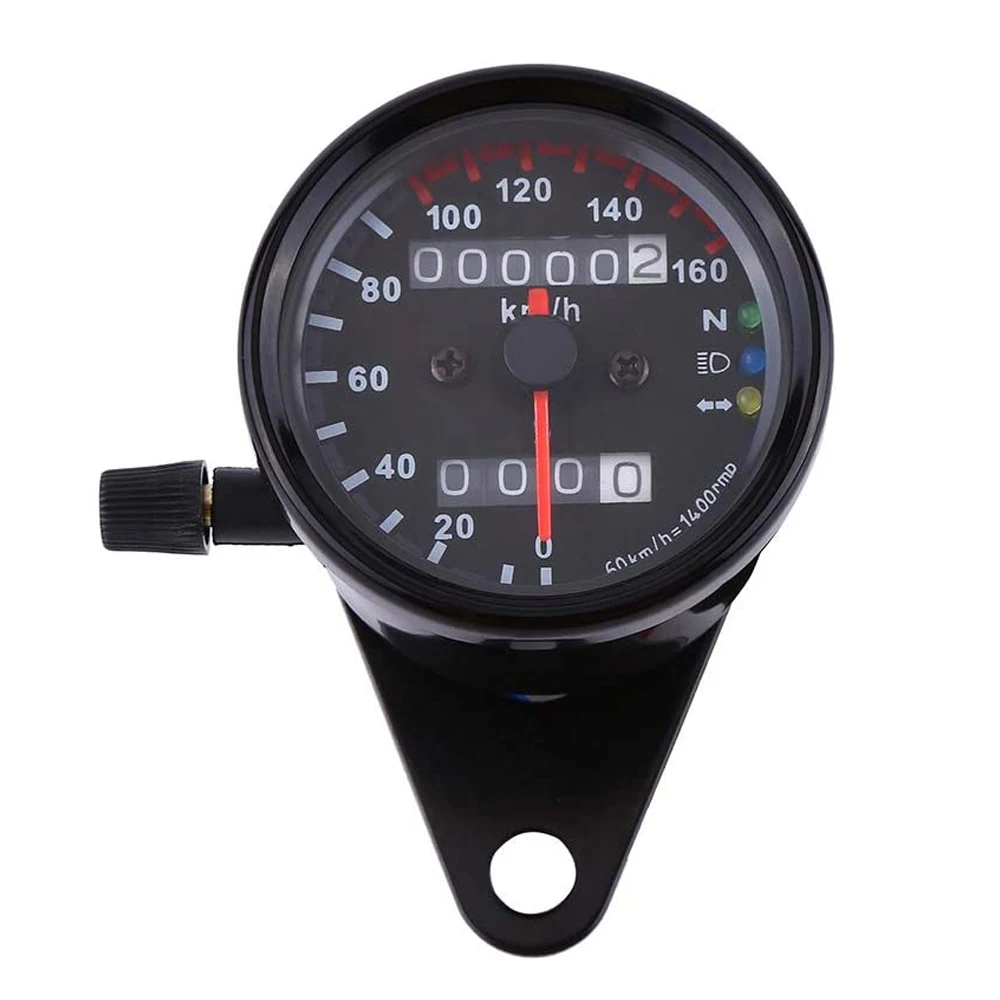 Velocímetro odómetro universal para motocicletas Cafe Racer con indicador de luz de fondo LED
