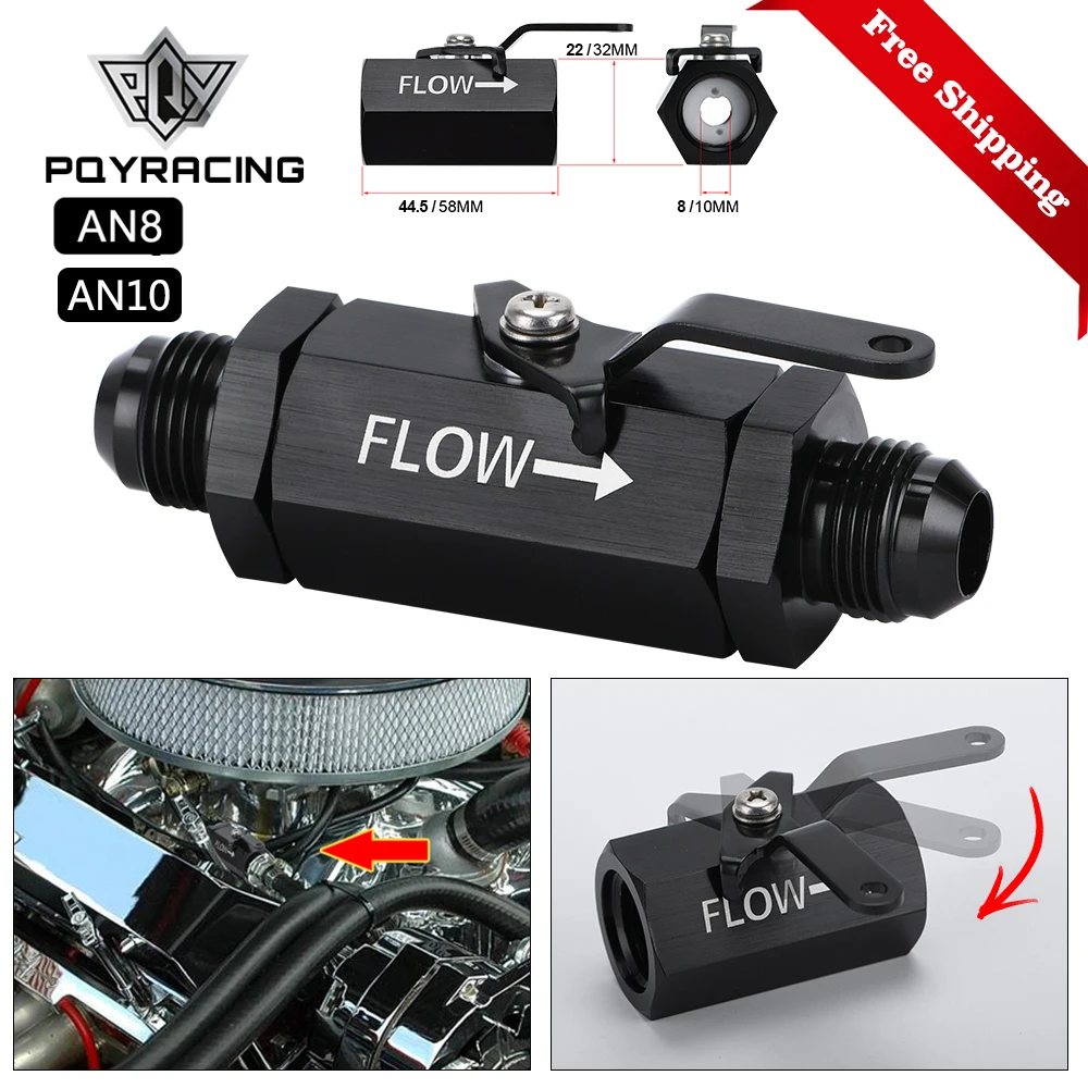 

Free Shipping AN8/AN10 8AN - 8AN 10AN -10 AN SHUT OFF VALVE FITTING ALUMINUM BLACK PQY-WLPV72-08/10