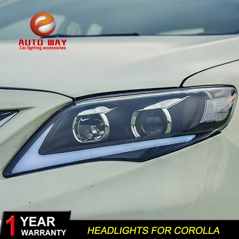 Стайлинг автомобиля для Toyota Corolla 2011-2013 фары светодиодный DRL линзы с двойным лучом