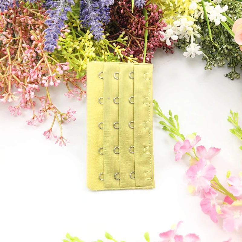 3pcs/set Bra Extenders 5 Hooks 3 Rows Lingerie Tape Bra Extension Woman Underwear Buckle Accessories - Цвет: 18 yellow