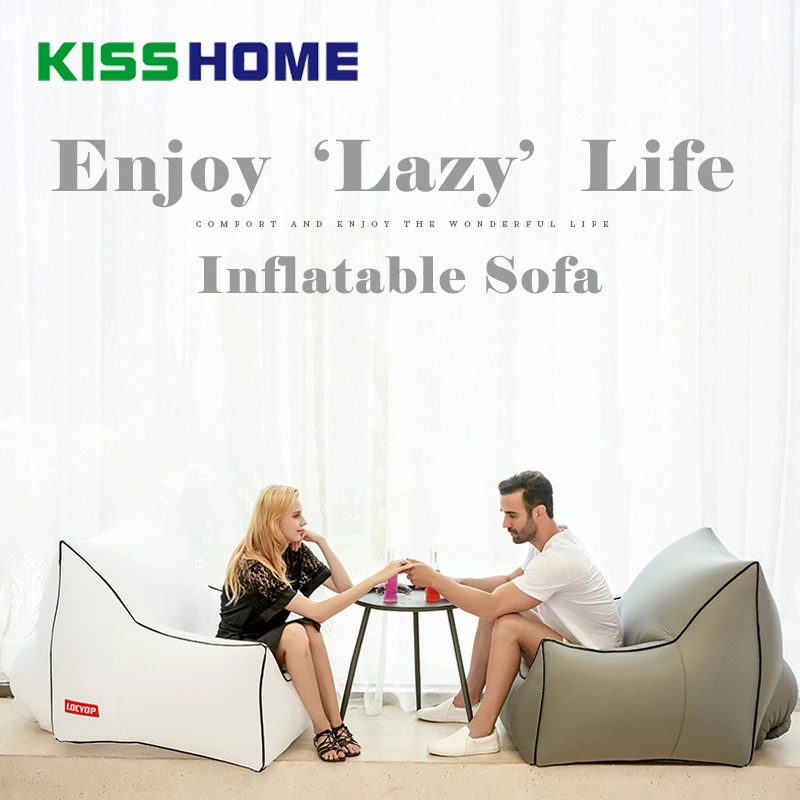 

Outdoor Inflatable Sofa Couch Lounge Chair Beach Camp Chaise Longue for Camping Hiking Picnic Mat Garden Bean Bag Air Hammock