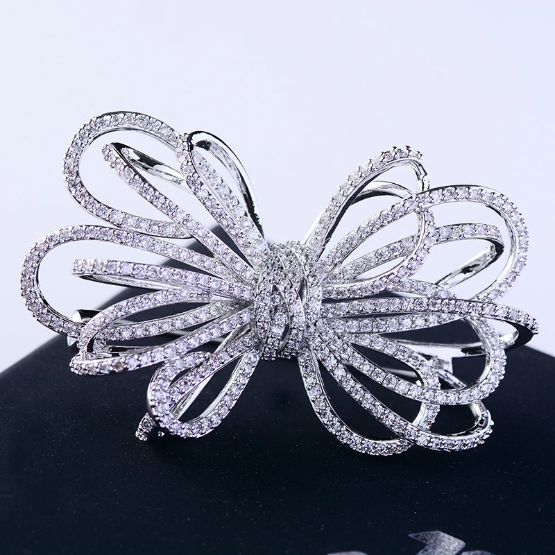 Spilla Donna A Forma Di Spighe Di Grano Con Zirconi Cubici - Elegante E Alla Moda Per Matrimoni E Feste