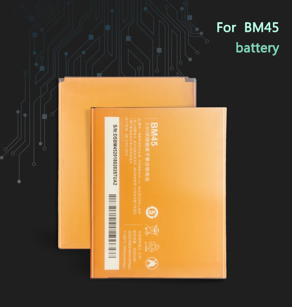 YKaiserin аккумулятор BM45 для Xiaomi Redmi Note2/для Красный Рис Hongmi Note2 3060mAh BM45 BM 45 батарея