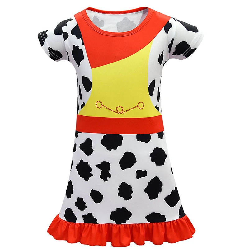 Jessie Gown Летнее платье-пачка с открытыми плечами для девочек 2, 4, 6, 8, 10, 12 лет, в стиле «История игрушек», Вуди Базз Джесси форки Бо, вечерние платья из тюля с открытым носком - Цвет: Jessie Gown