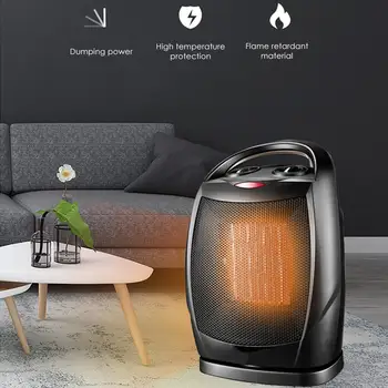 

Mini Electric Wall-outlet Flame Heater 1500W Remote Warm Air Blower With Stand Flame Home Heater Space Heaters Indoor Portable