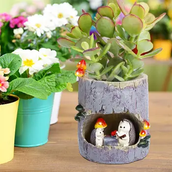 

Cute Hedgehog Flower Sedum Succulent Pot Planter Bonsai Trough Box Plant Bed Office Home Garden Pot Decor