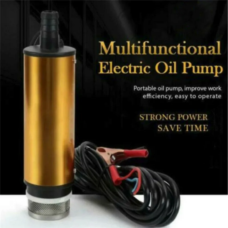 

12V 24V DC Electric Diesel Fuel Water Oil Car Camping Fishing Stainless Steel Submersible Transfer Refueling Pump Car Motorbike