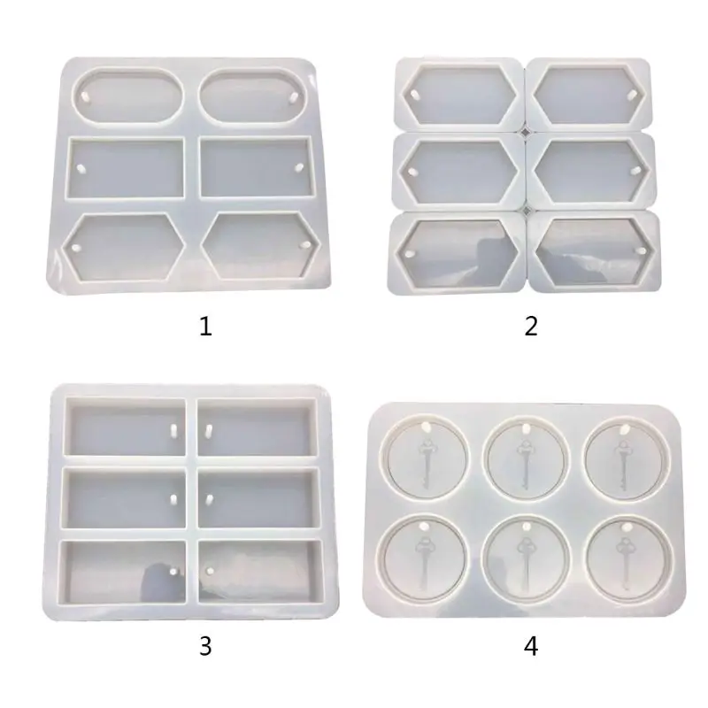 UV Resin Liquid Silicone Molds Combination Rectangular with Hole Mold DIY Handmade Crafts Wax Piece Pendant Mould | Украшения и