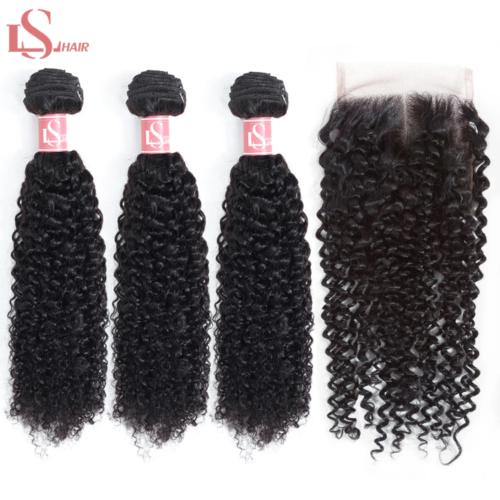 curly hair bundles with closure