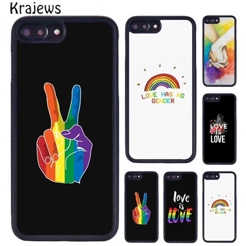 Радужный ЛГБТ чехол krajew Pride для телефона геев и лесбиянок чехлы iPhone 6 7 8 plus 11 12 Pro X XR