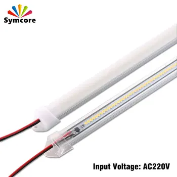 Skup 4 Sztuk Bezpłatny Napęd AC220V Super Jasne LED Ostre światło Bar SMD2835 LED Sztywna Listwa LED Do Szafka Do Wina Pojemnik Szafki Kuchenne