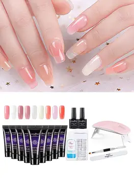 

15ML Nail Extension Poly Gel Professional Natural Safe Nail Gel Set With Mini UV Lamp Quick Dry Manicure Kit