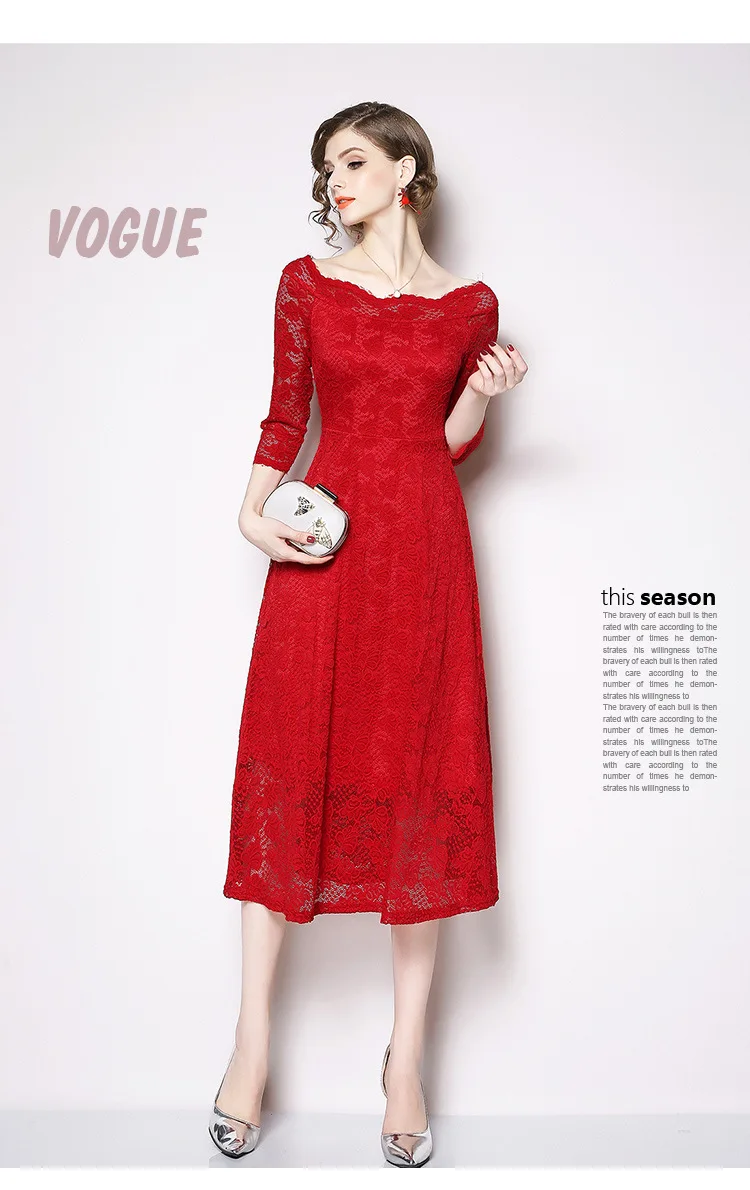 Осеннее красное платье с длинным рукавом плюс размер 3XL женское платье Vestidos прозрачное кружевное Открытое вечернее платье знаменитостей XXXL