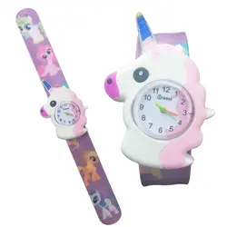 Спортивные часы с единорогом, детские часы с изображением пони, аналоговые Детские Кварцевые часы для девочек и мальчиков, детские подарки