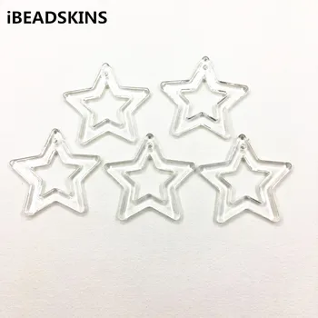 

New arrival 46mm 130pcs clear Acrylic star shape beads for stud earrings/earrings accessories/Earring parts/ jewelry DIY