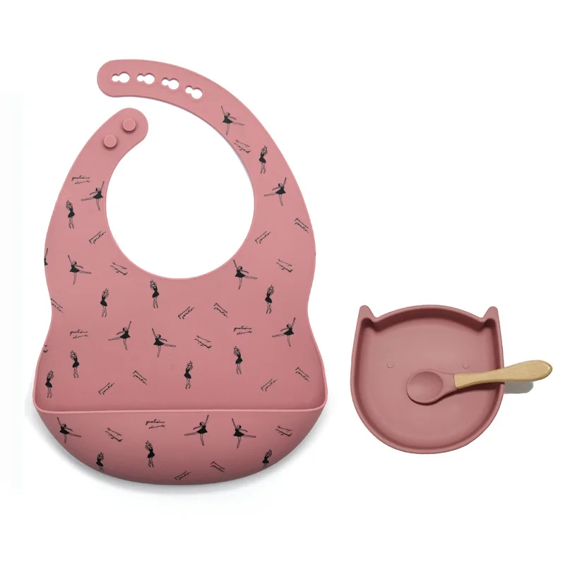 

New Colors Silicone Suction Plate Tableware for Kid Baby Plate Silicone Anti-Flip Feeding Bowl BPA Free Bib Food Grade Silicone