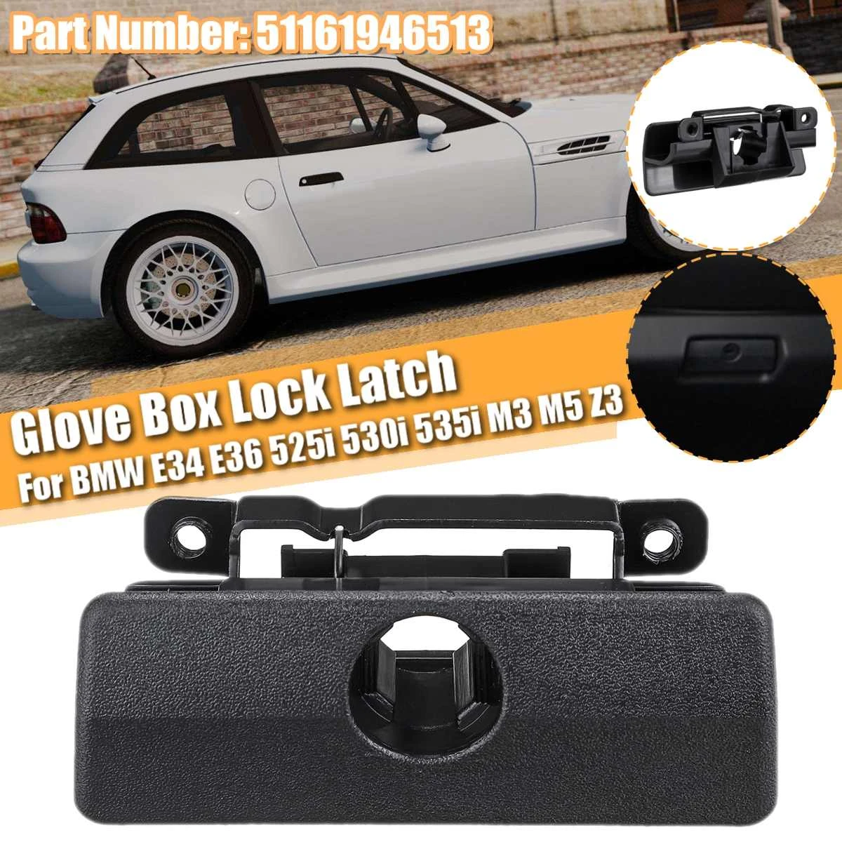 Reach Autoparts New Glove Box Lock Latch For Bmw 4 6 0 525i 530i 535i M5 Z3 Consoles Organizers Hauglegesenter Glove Box Organizers