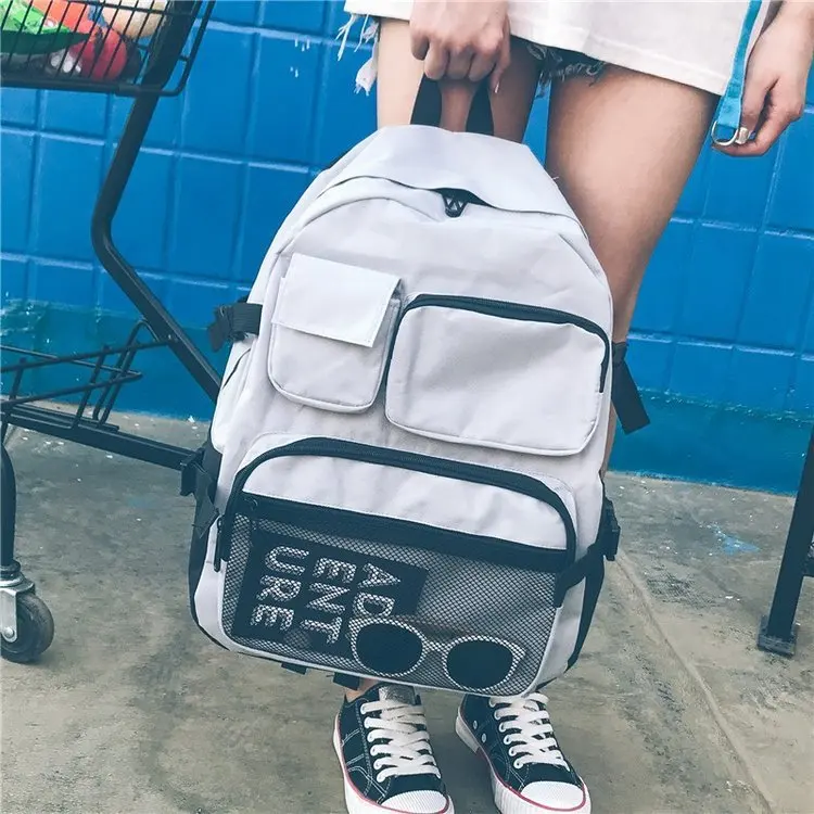 

2019 Korean Versionn New Fashion Small Fresh Fashion Port Wind Multi-function Large Capacity Backpack