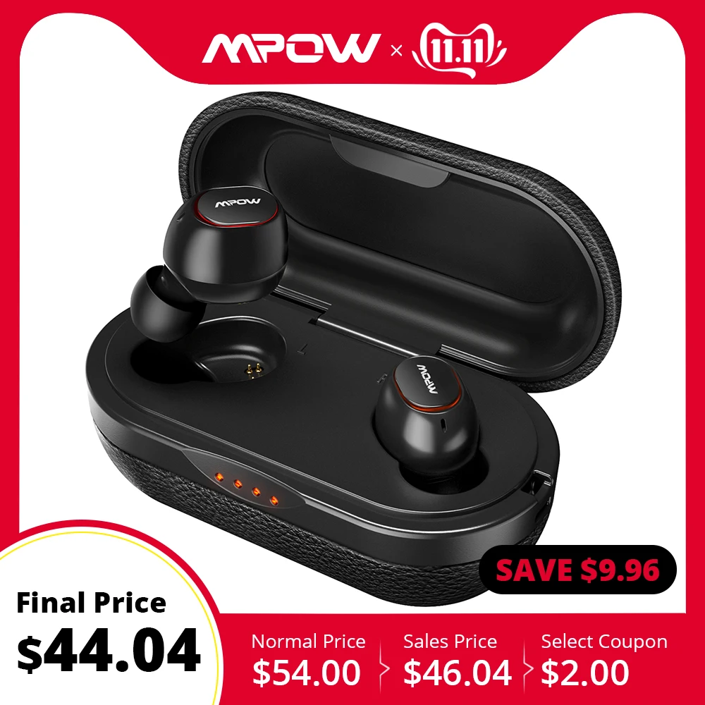 Online Mpow T5 M5 TWS Bluetooth 5,0 Kopfhörer 3D Stereo Drahtlose Freihändige Kopfhörer AptX Ohrhörer IPX7 Wasserdicht Mit 36 Stunden spielzeit