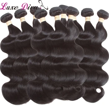 

Luxediva Brazilian Hair Weaves Bundles Body Wave Remy Hair 8-30inch Human Hair Bundles Lot 5/10 Pcs Wholesale Bulk Hair Deals