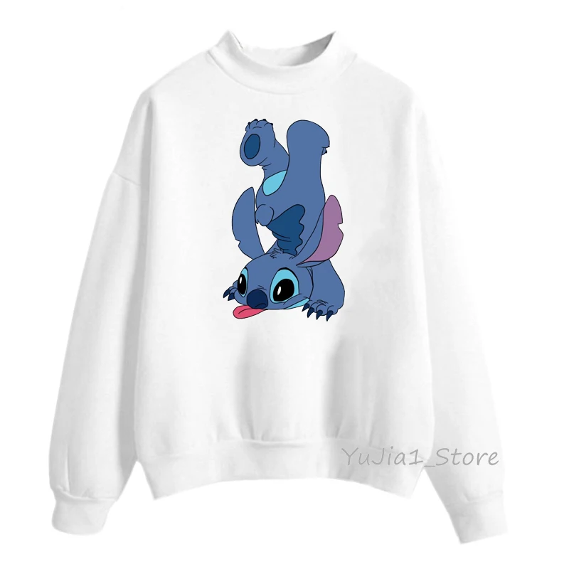 Y80201 W Милые забавные толстовки с принтом Лило, женские зимние толстовки, harajuku kawaii, верхняя одежда, белый пуловер, спортивный костюм, теплая толстовка с капюшоном - Цвет: Y80201 W