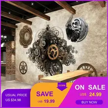 Фото обои ретро промышленный металлический механизм 3D обои Бар Кафе фон настенные часы спальня магазин одежды Обои фреска
