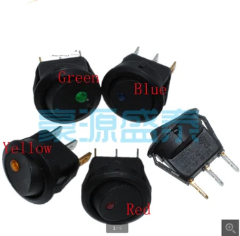 

20PCS/Lot 12V Round Rocker Switch With LED 3Pin 3P 2-Position 6A/250V 20mm Red/Green/Yellow/Blue