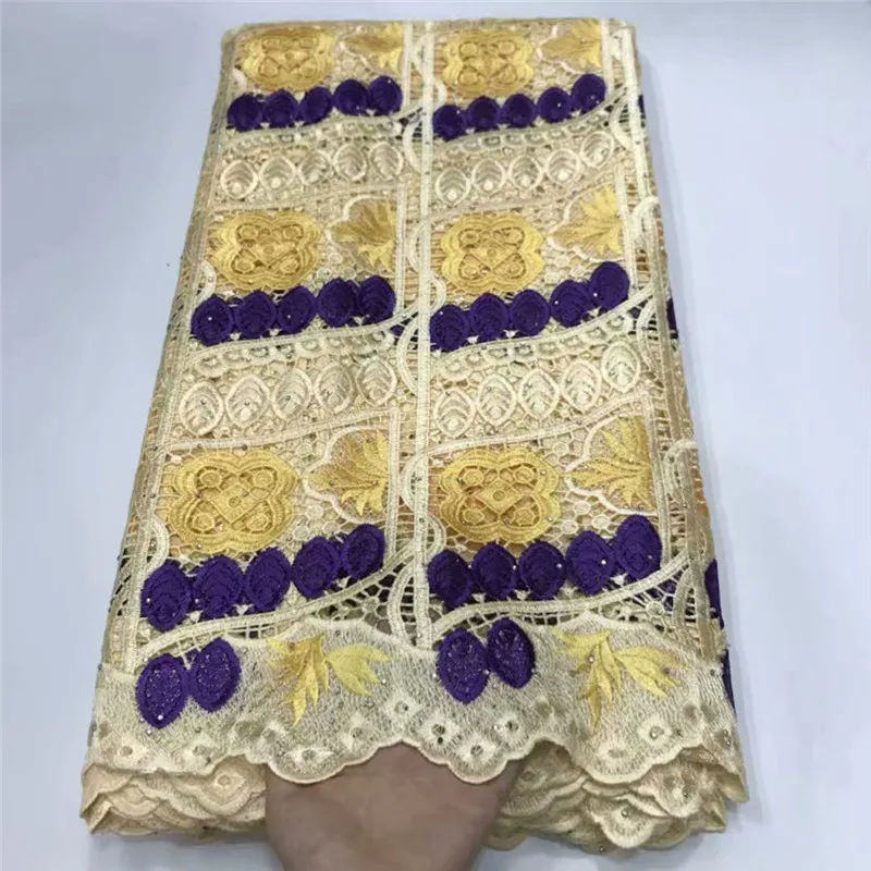 African Lace Fabric Yellow Color Guipure 2020 High Quality Nigerian Cord For Wedding Dresses df16-7 | Дом и сад