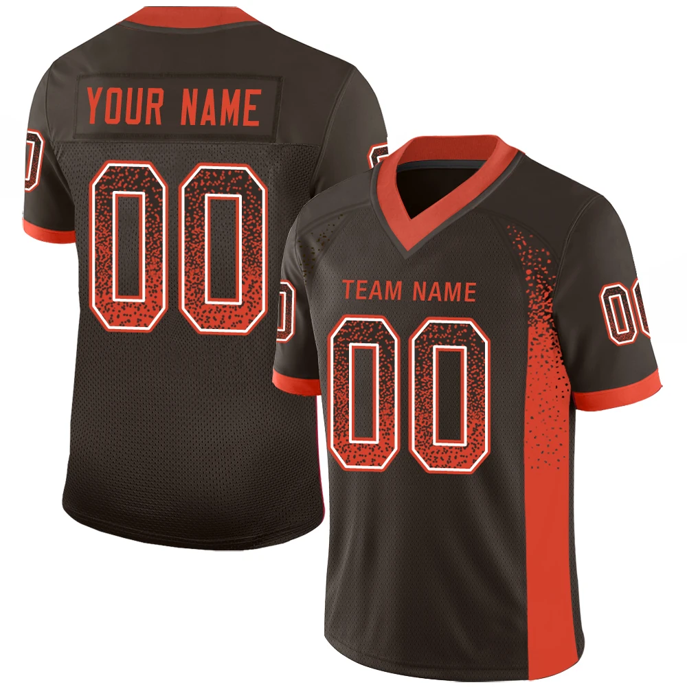 Top Quality Football Jersey Sew Team Name/Number Athletic Ployester Practice Short Sleeve Shirts for Boy/Girl/Kids Birthday Gift