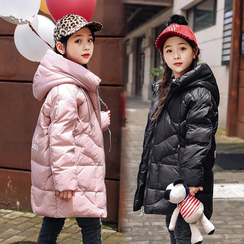 

Children Outerwear Snowsuit Girl Winter Duck Down Jacket Hooded White Duck Down Coat Teenagers Parka Clothing Warm Kids Overcoat