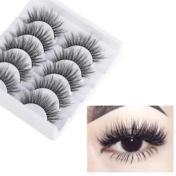 

Handmade false eyelashes 5 pairs, handmade false eyelashes, natural, transparent, short device, makeup eyelashes